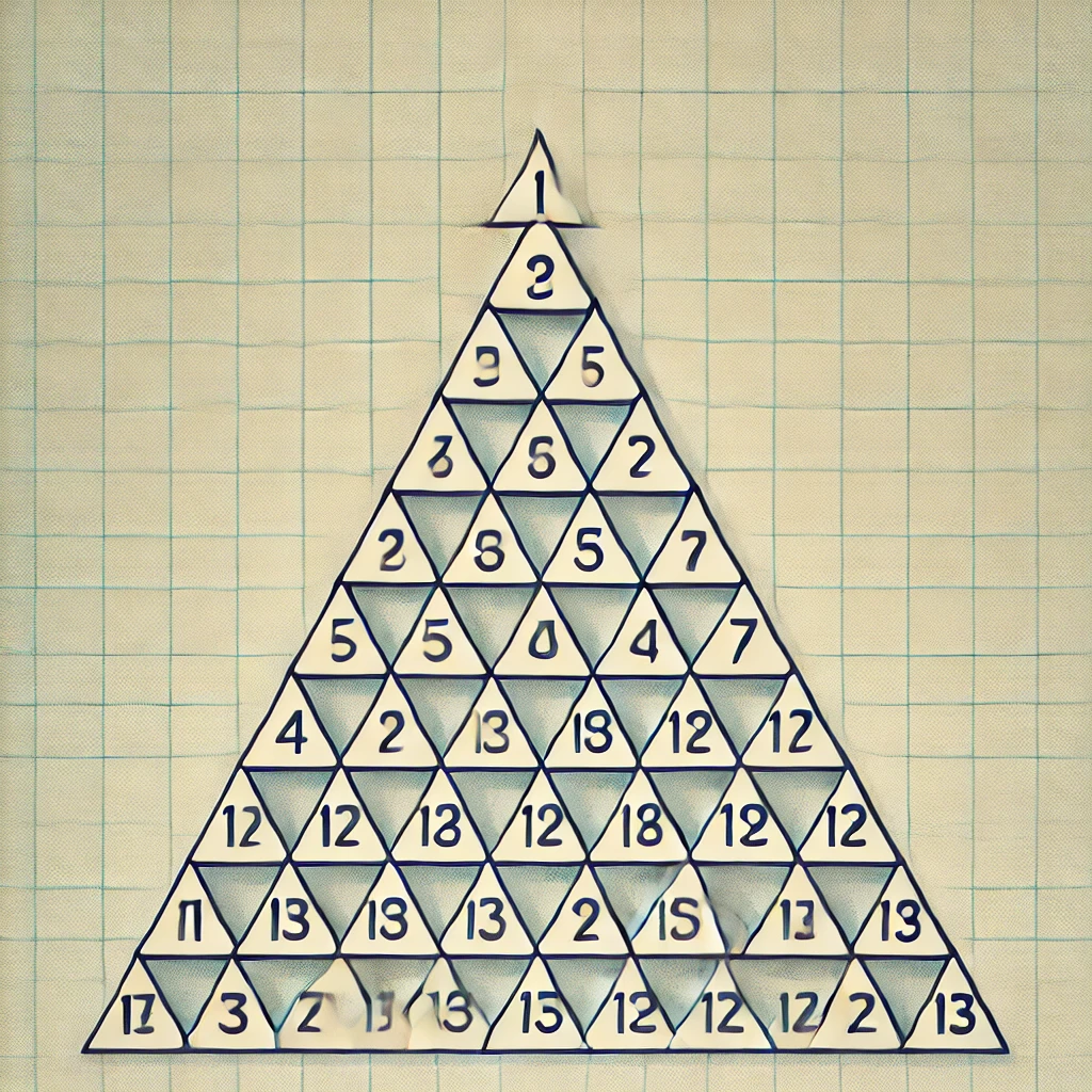 Triangle de Pascal avec coefficients binomiaux et propriétés symétriques