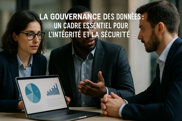 La Gouvernance Des Données : Un Cadre Essentiel Pour L’Intégrité Et La Sécurité alt_text: Image sur la gouvernance des données, montrant des professionnels discutant de l'analyse des données.
